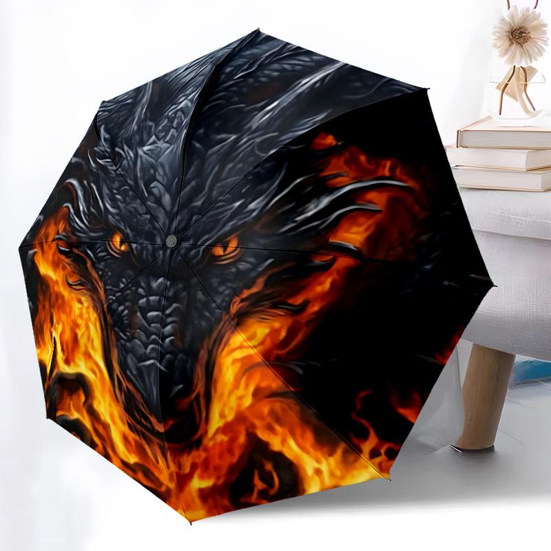 1PC Dragon Head Automatic Open/close Umbrella with 8-Rib Structure for Women/Men, All-Season Use - Travel Essential, Stylish Accessory, Highquality Fa