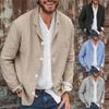 Men's Long Sleeve Cotton Linen Lapel Blazer Coat Jacket Button Cardigan Shirts
