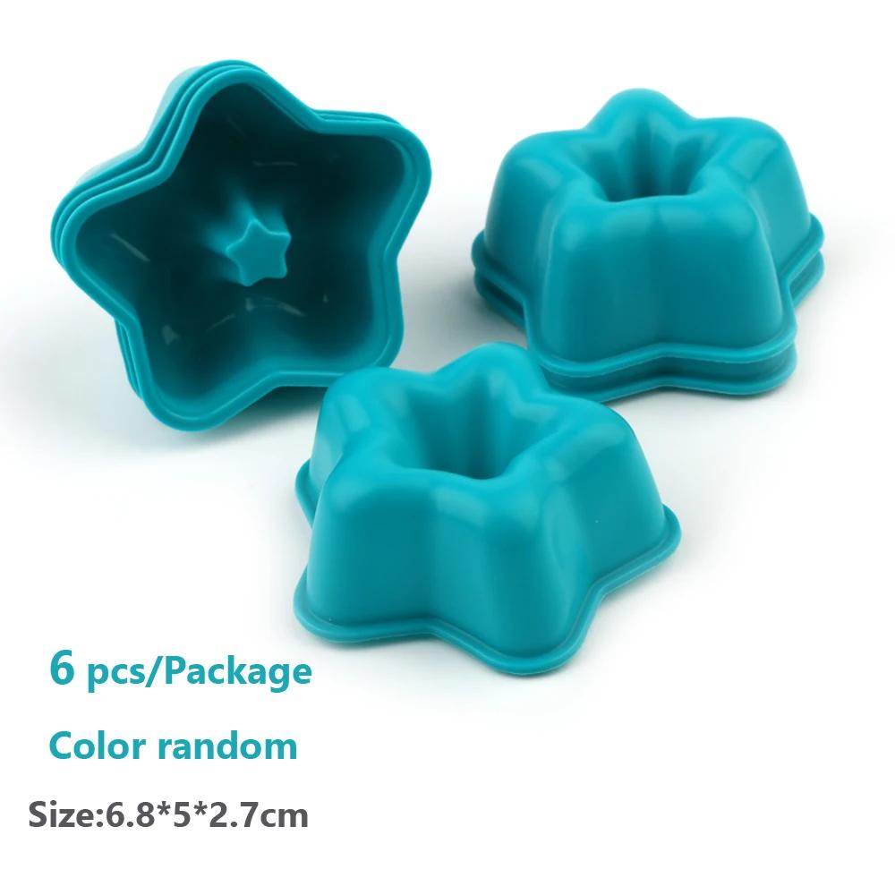 Новые силиконовые формы для кексов 6 шт., формы для выпечки кексов, антипригарные термостойкие многоразовые силиконовые формы для кексов своими руками