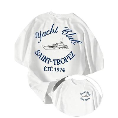 Полный южнофранцузского винтажного настроения! Футболка Yacht Club Имеет Сильный Характер