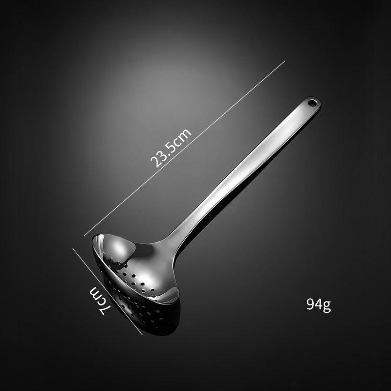 HANYANG 304 Stainless Steel Soup Shell Leakage Spoon Gold Titanium Plated Multi-specification Hot Pot Soup Spoon Household Kitchen Tableware