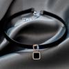 PU Collar  Charm Korean Style Jewelry Glitter Zircon Necklace Punk Necklace Women Choker
