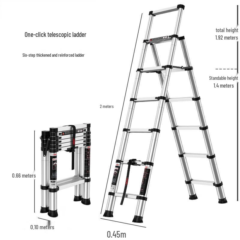 Chain Worker Aluminum Telescopic Ladder