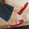 Fashion 2025 New Retro Women Flat Shoes Fashion Square Toe Ladies Casual Lightweight and Comfortable High Quality Leather Shoes