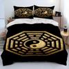 3D Chinese Tai Chi Bagua Yin Yang Bedding Set,Duvet Cover Bed Set Quilt Cover Pillowcase,King Queen Size Bedding Set Adult Boys