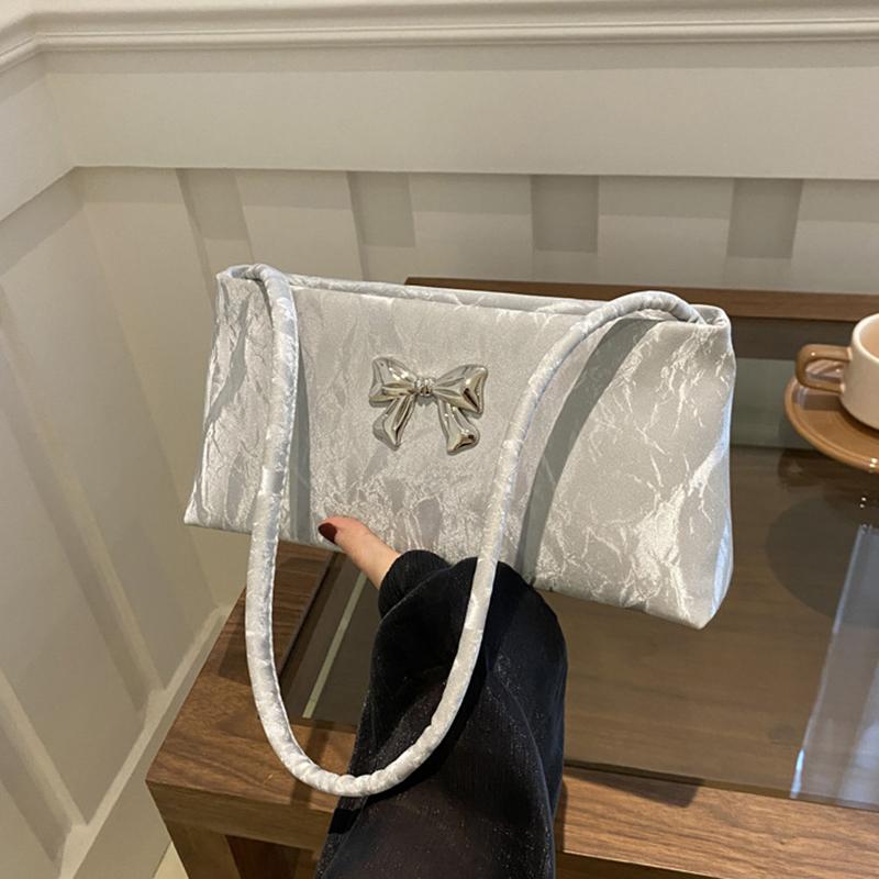 Модная женская сумка через плечо с украшением в виде банта для повседневного использования, квадратная, повседневная, дизайнерская сумка-подмышка CLE