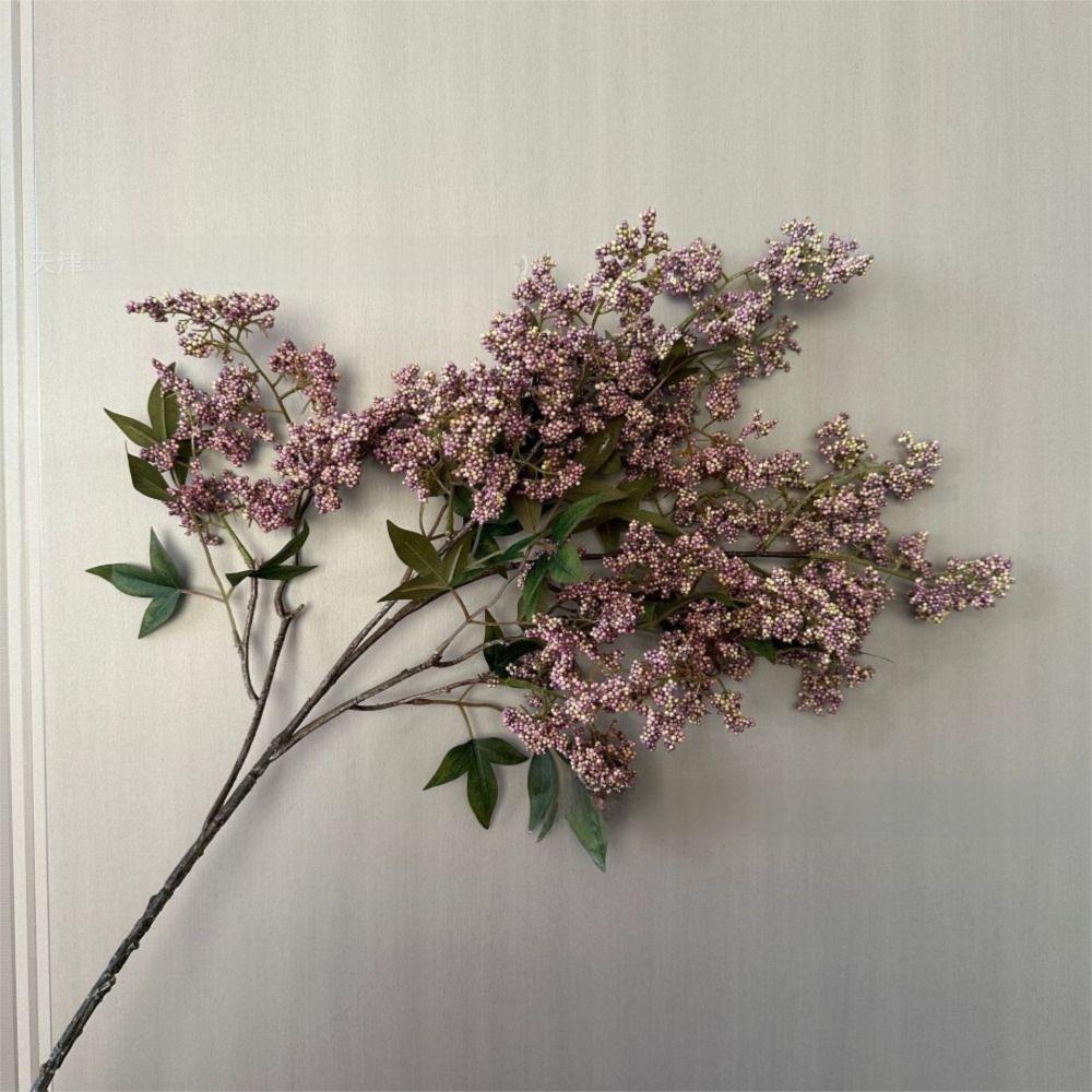 Plastic Artificial Nandina Berry Branch Small Fruit Green Plants Artificial Sophora Flower Faux Flower Realistic Flower Ornament