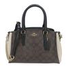 Used Shoulder Bag F50054 Signature Leather Dark Brown Black 2WAY