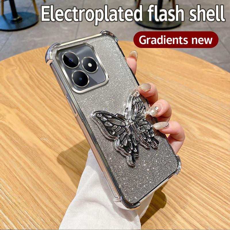 Shockproof Butterfly Holder Stand Phone Case For Google Pixel 7 8 9 10 Pro XL Google Pixel 7A 8A 9A 10 9 8 7 Pro 5G Soft Cover