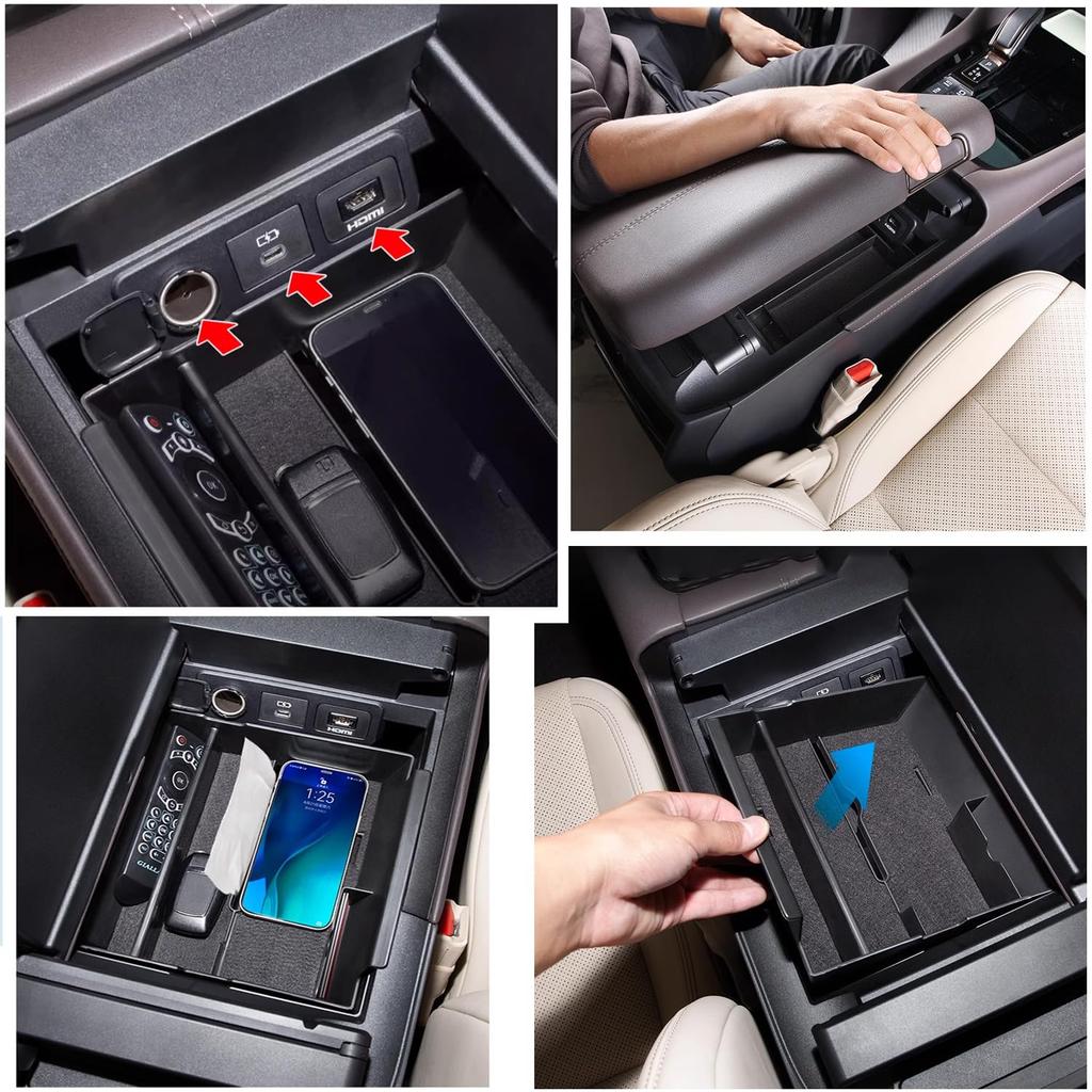Rifoda 2023 Toyota Консоль Консольный Ящик для Хранения для Легкого Хранения Мелких Предметов, Защиты от Шума и Царапин, Аккуратные ABS Внутренние Детали для Alphard/Vellfire (40-я серия) Коробка, Поднос,