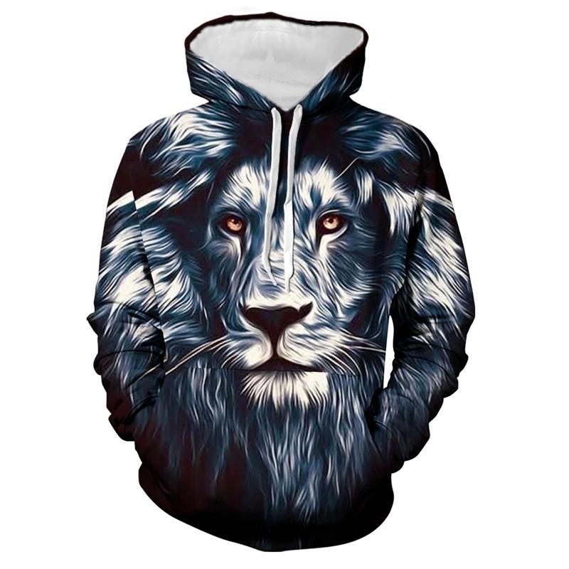 Men's Hoodies  Animal Cat Print 3D Patternv Hooded Autumn Pullover Sweatshirt With Pocket Hoodie Streetwear Loose Comfortable