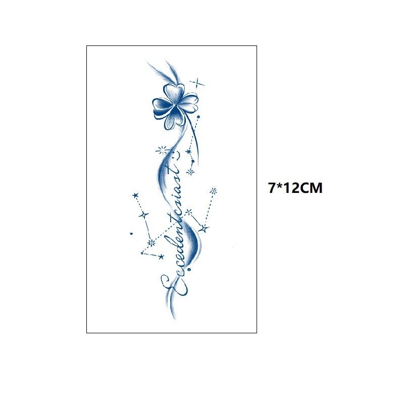 Маленький узор бабочка морская волна хвост рыбы другая сторона цветок маленький свежий сок травяной имитация грудь вода переводная татуировка наклейка