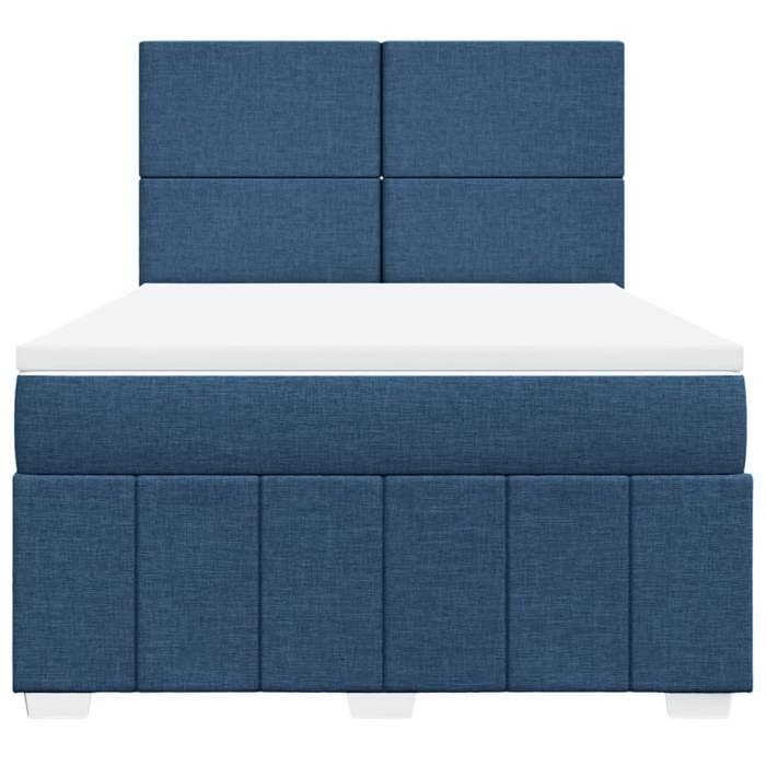 Maison Exclusive - Sommier à lattes de lit avec matelas Bleu 160x200 cm Tissu