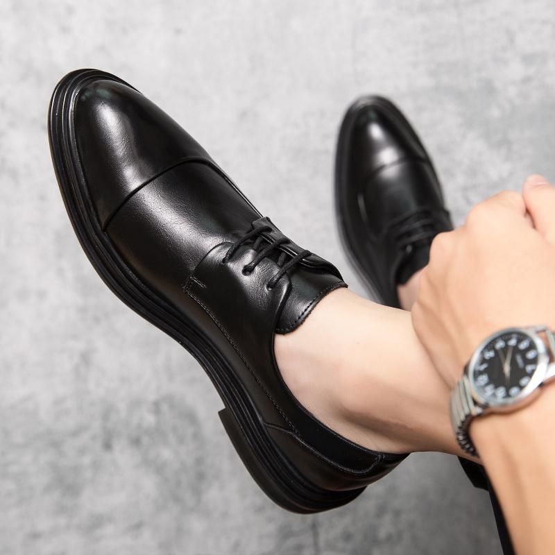 Мужские формальные туфли в европейском стиле, кожаные дышащие туфли с острым носком, мужские оксфорды, размеры 37-45