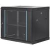 9U Wall Mount Network Server Cabinet, 15.5'' Deep, Server Rack Cabinet Enclosure, 200 lbs Max. Ground-mounted Load Capacity, with Locking Glass Door