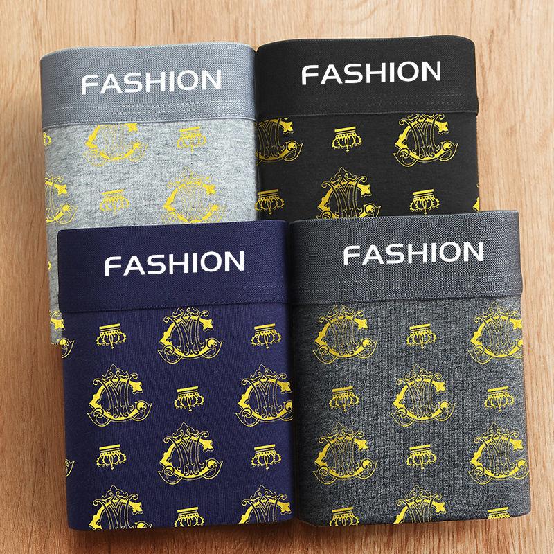 4 пары мужского нижнего белья, шорты-боксеры, антибактериальные брюки с принтом, спортивные и дышащие молодежные шорты-боксеры