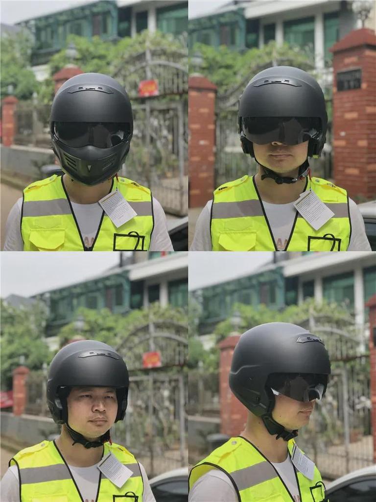 ZR-881 Samurai Helmet: DOTECE Certified Retro Motorcycle Helmet with Removable Chin Guard