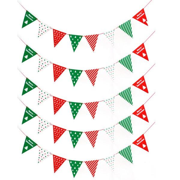 Party Show Paper Christmas Triangle Garland Party 5p