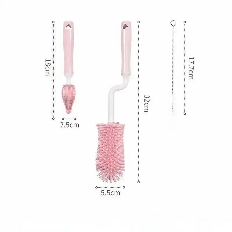 Силиконовая щетка для бутылочек, вращающаяся на 360 градусов, детская пустышка, набор щеток для чистки сосков, ручная мягкая головка, небольшой пищевой инструмент