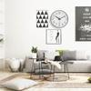 Non-Ticking Electronic Color Clock Round Wall Hanging Clock Creative Nordic Wall Clock  Home