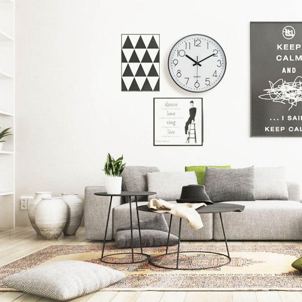 Non-Ticking Electronic Color Clock Round Wall Hanging Clock Creative Nordic Wall Clock Home