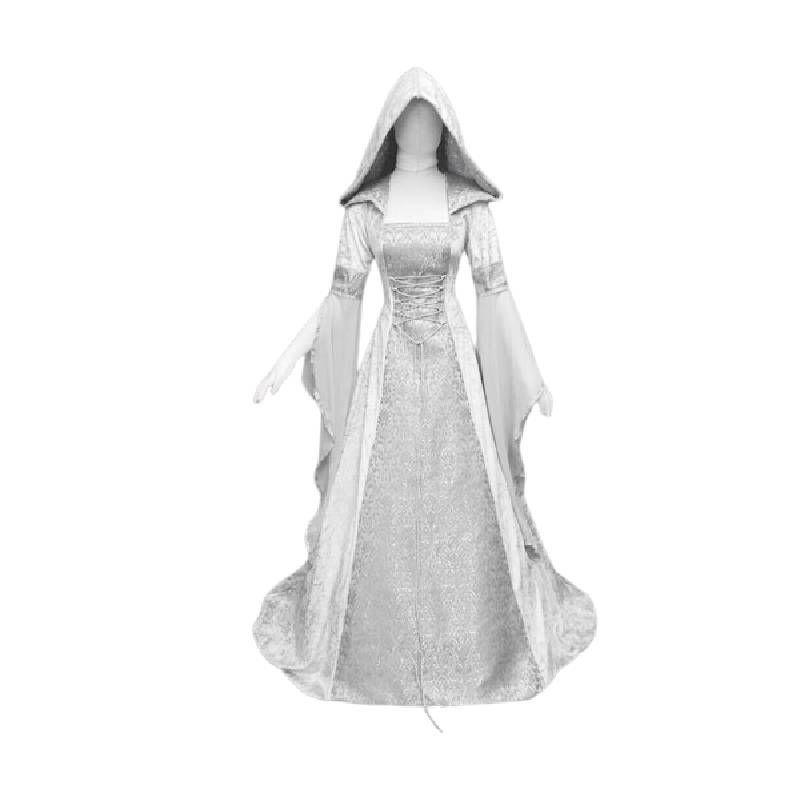 Идеальное свадебное платье однотонного цвета с капюшоном