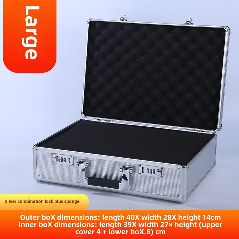 Портативный ящик для инструментов из алюминиевого сплава с замком для хранения оборудования, документов и наличных денег