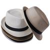 Women Men Hat Unisex Casual Contrast Color Curled Brim Braided Sunscreen Foldable Outdoor Travel Panama Cowboy Headwear