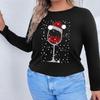 Spring Autumn Women's Blouse Plus Size Christmas Comfortable Casual Long Sleeve Top