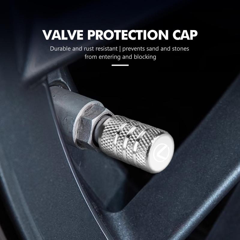 Interior Stickers 4pcs Car Wheel Tire Air Valve Cap Stem Dustproof Cap Cover For Lexus IS350 ES350 IS250 IS460 IS220h IS300 LX57 MY3