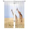 Жираф в диком зоопарке, оконные шторы, прозрачный шифоновый тюль, занавеска для дома, гостиной, фон, украшение