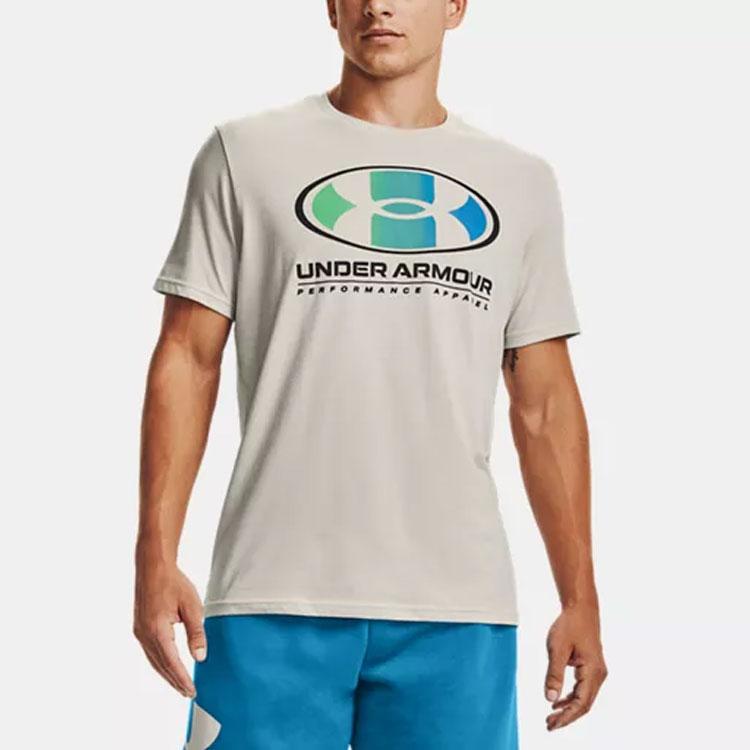 Under Armour Футболка с круглым вырезом и логотипом, мужские топы Summit-White 1361676-110