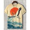Summer Round Neck 3D Animal Warrior Print Top Fashionable Casual Short Sleeved Men's T-shirts