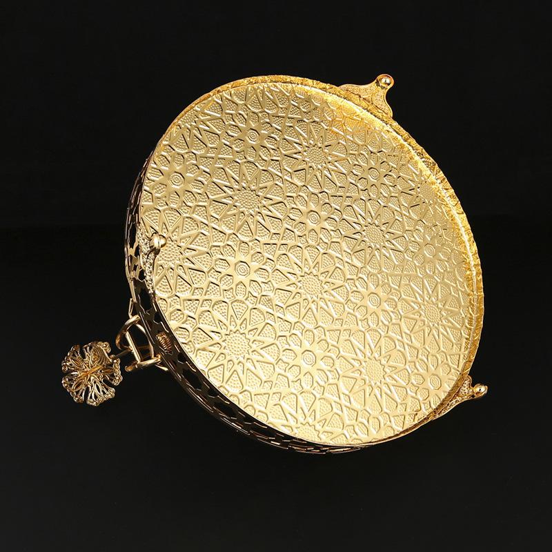 Золотая европейская винтажная фруктовая тарелка, круглая, корзина для фруктов в отеле, украшения для торта, многоцелевая мода для гостиной