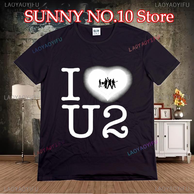 Футболка 2024 Tour U2 Rock Band Achtung Baby Футболка черная унисекс и унисекс Retro Street U2 Concert