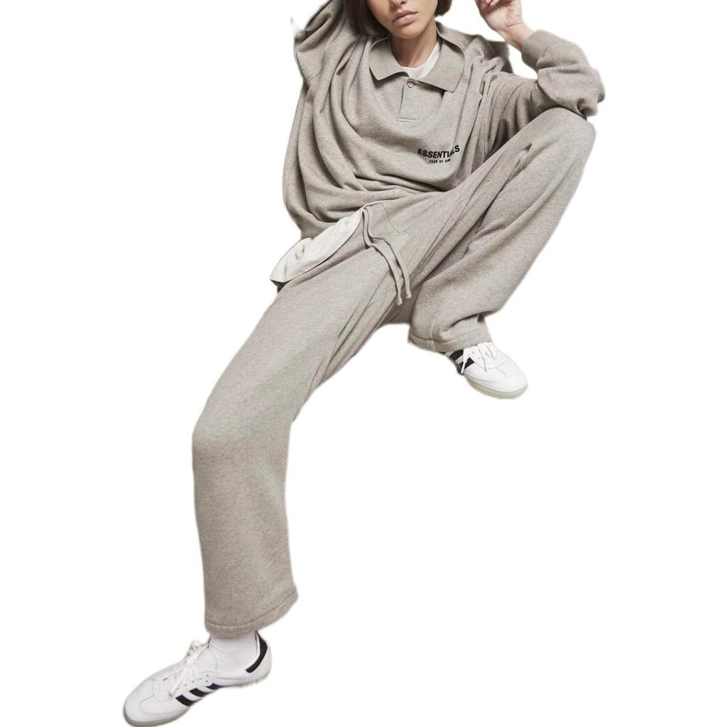 Fear of God Essentials SS22 Лонгслив Поло Мужские Топы Темно-Овсяный FOG-SS22-522