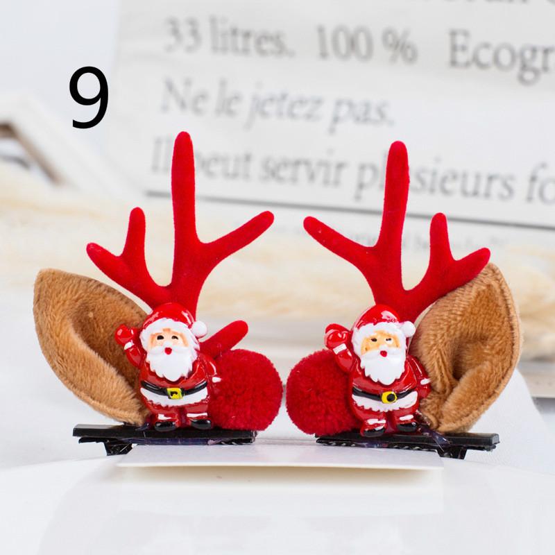 Рождественская заколка для волос Детская заколка для волос Рог оленя Двойной зажим Рождественский подарок Праздничные принадлежности Утка Зажим для стакана