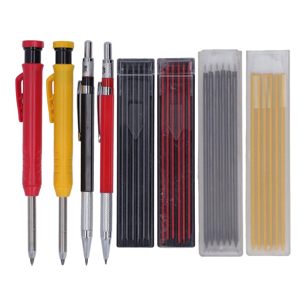 Набор механических плотницких карандашей с 40 сменными стержнями, простой в использовании набор карандашей для работы по дереву с глубокими отверстиями