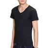 Summer Men T-shirt Round Neck V Neck Short Sleeve Solid Color Soft Breathable Thin Pullover Slim Fit Simple Style Casual Men Top
