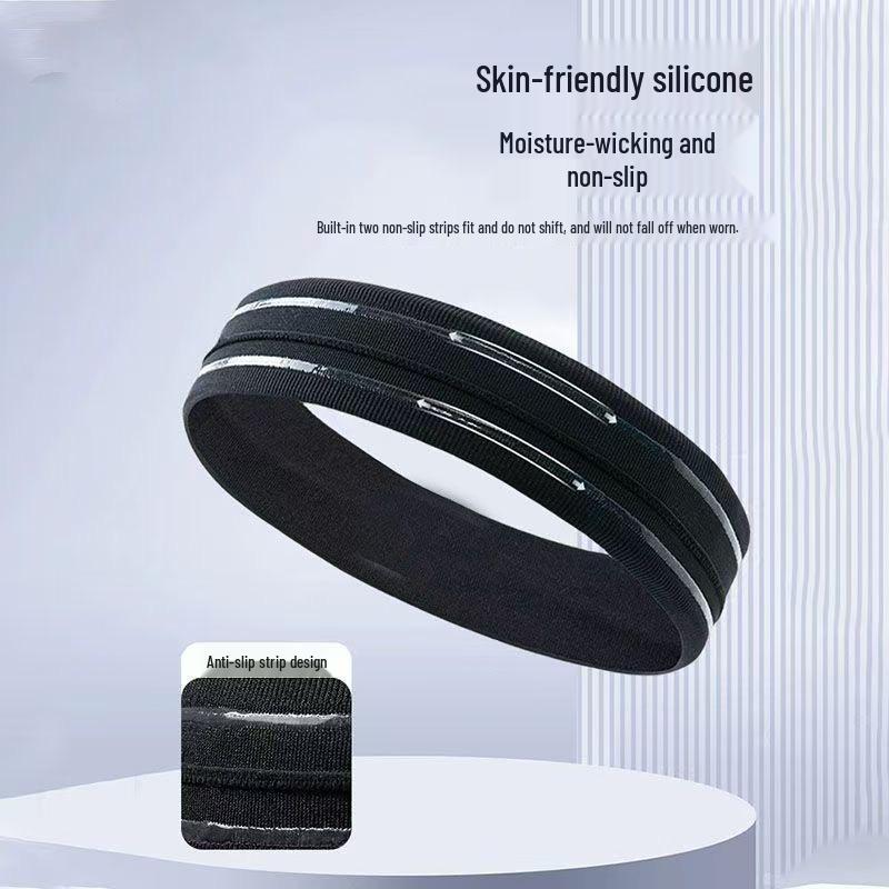 Дышащая Нескользящая Силиконовая Спортивная Повязка на Голову для Мужчин и Женщин - Высокая Эластичность, Влагоотводящая для Йоги, Фитнеса и Бега.