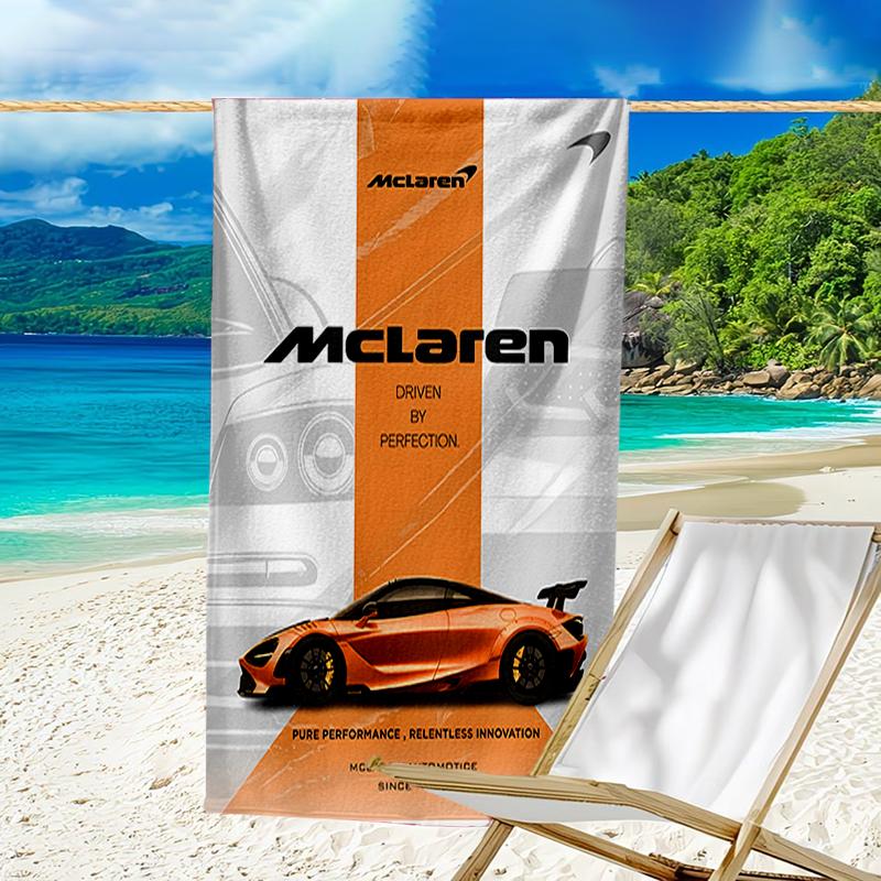 Пляжное полотенце с узором логотипа M-McLaren - мягкое, впитывающее, можно стирать в машине. Легкое и современное, для плавания, незаменимое в путешествии