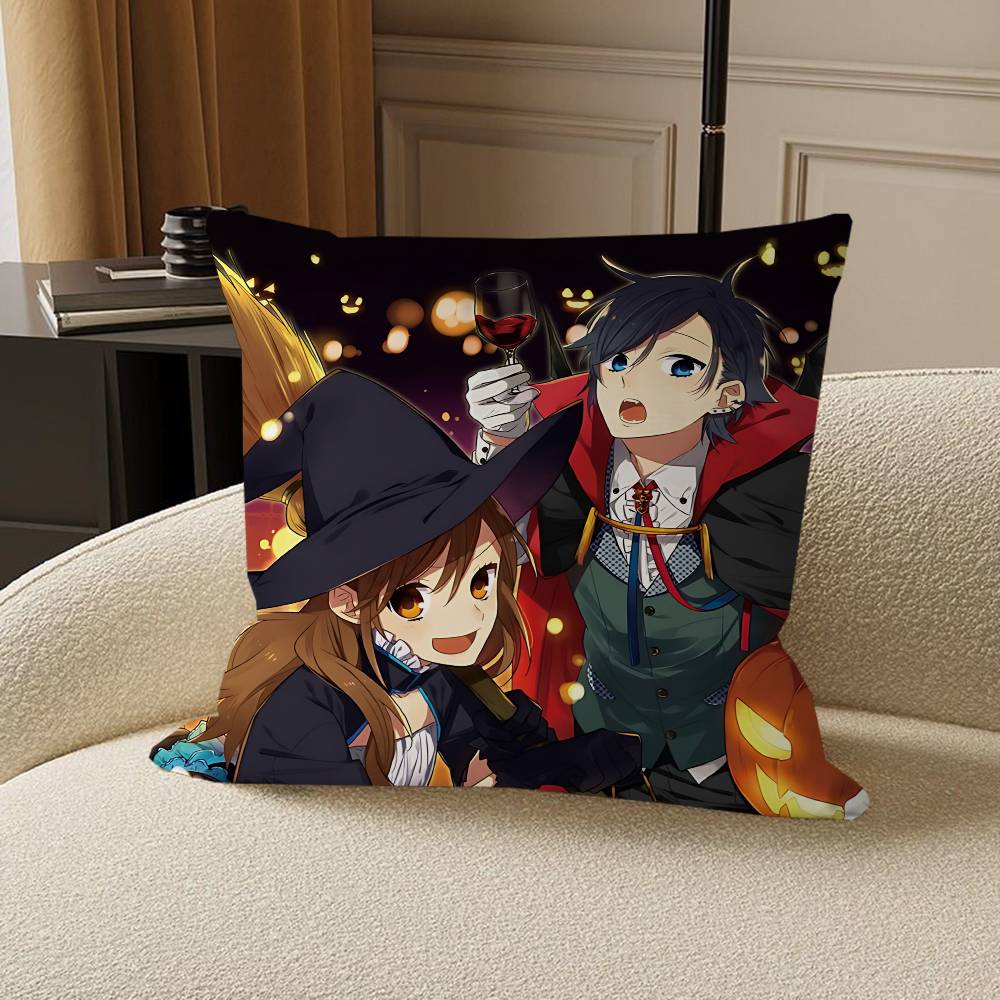 Anime H-Horimiya Cushion Cover Inches Farmhouse Decor Home Throw Pillow Covers for Couch Decorations
