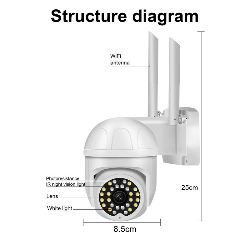 5Ghz&2.4Ghz Alexa Google Assistant WiFi Surveillance 2MP Outdoor Panoramic Camera IP66 Waterproof Camcorder IR Night Vision Ip Camera