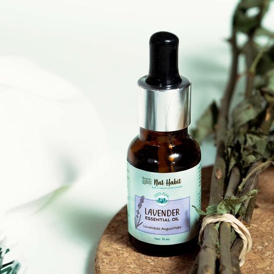 Nat Habit 100% Pure Lavender Essential Oil With Lavandula Angustifolia For Hair & Skin, Steam Distilled,Diffuser Oil - 15 Ml