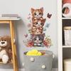 Котенок Человеческая Пирамида Бабочка Цветы Спальня Гостиная Прихожая Домашний Фон Украшение Наклейки на Стену