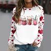 Autumn/Winter New Loose Round Neck Long Sleeve Vintage Pullover Daily Street Elegant Top Printed Fashion Women's Hoodie