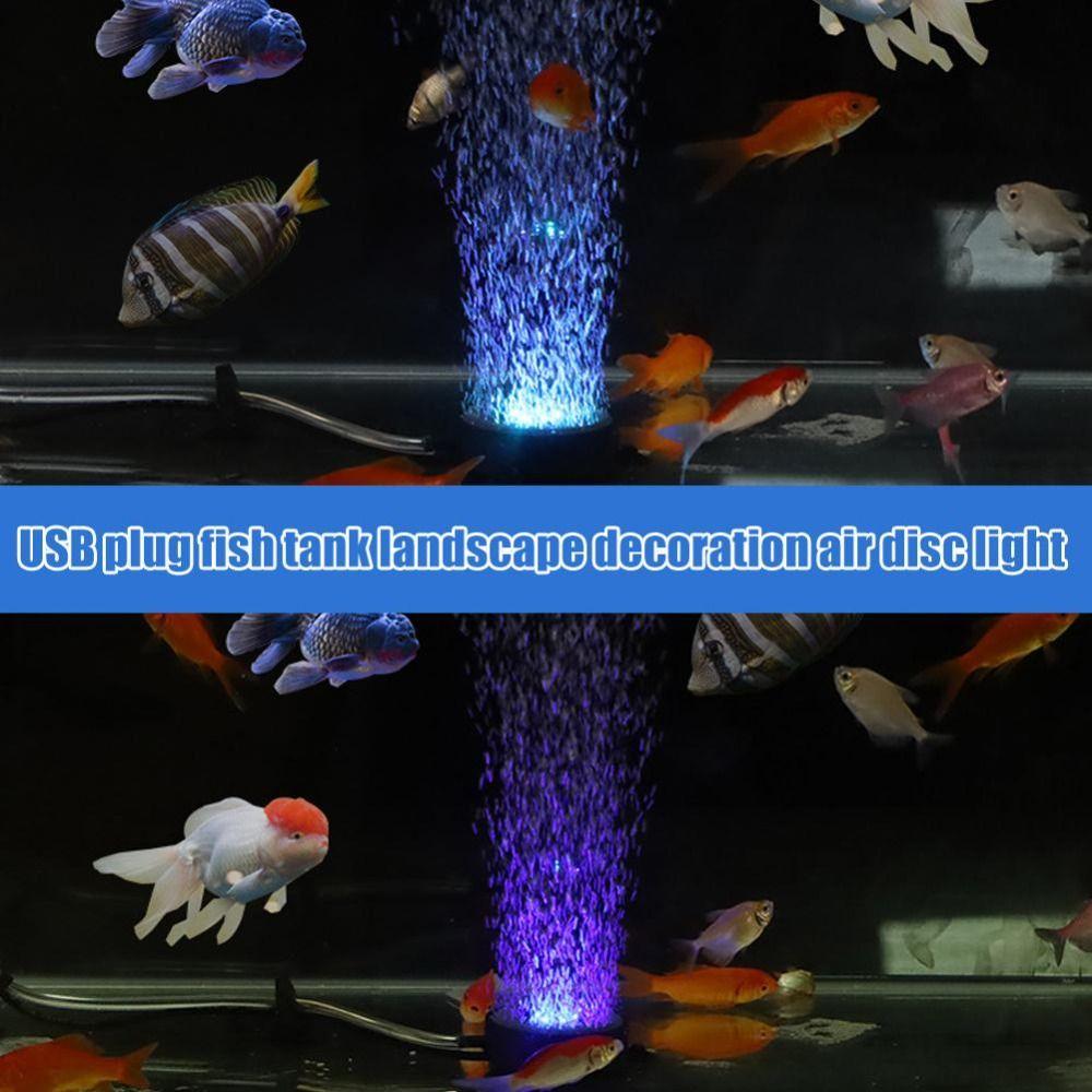 Светодиодная лампа-диск для аквариума с подсветкой RGB, работающая от USB, для декора аквариумного ландшафта