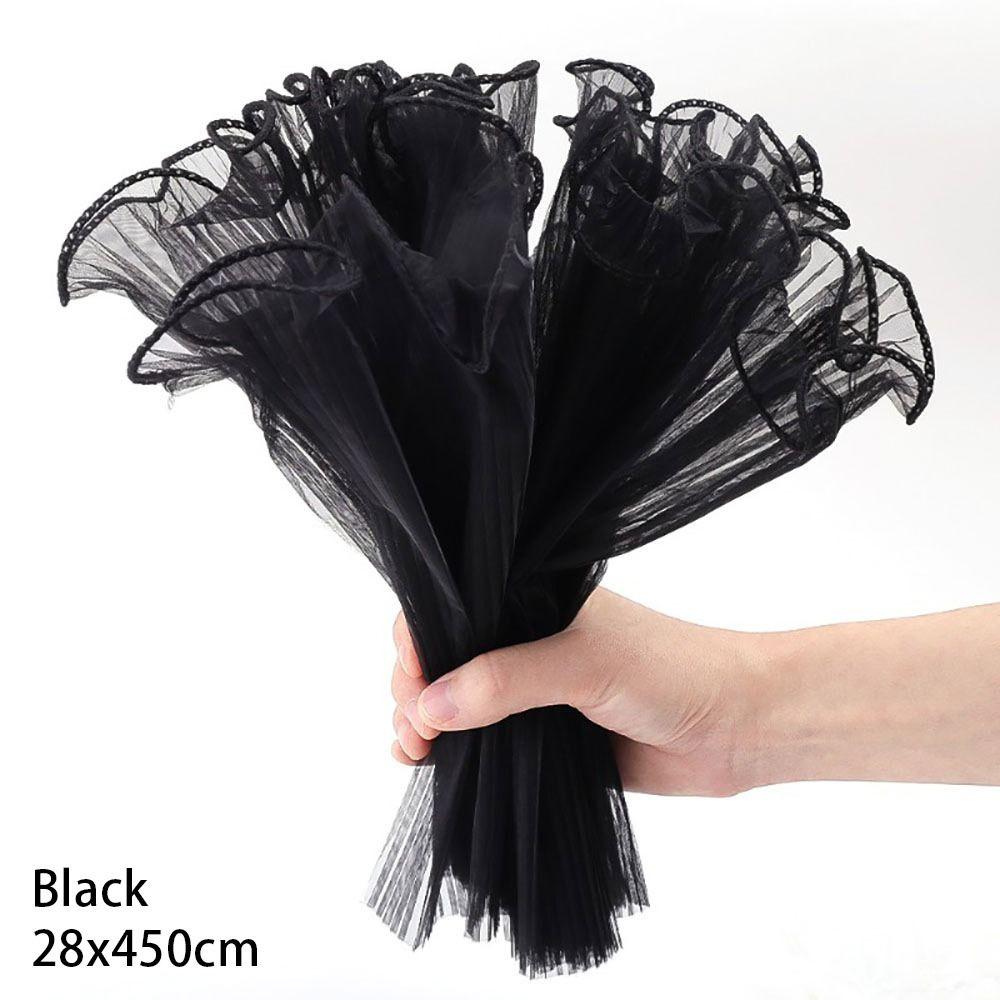 1Pcs Wave Yarn Flower Wrapping Cloth Pearl Lace Gift Packaging Paper  for Valentine's Day Wedding