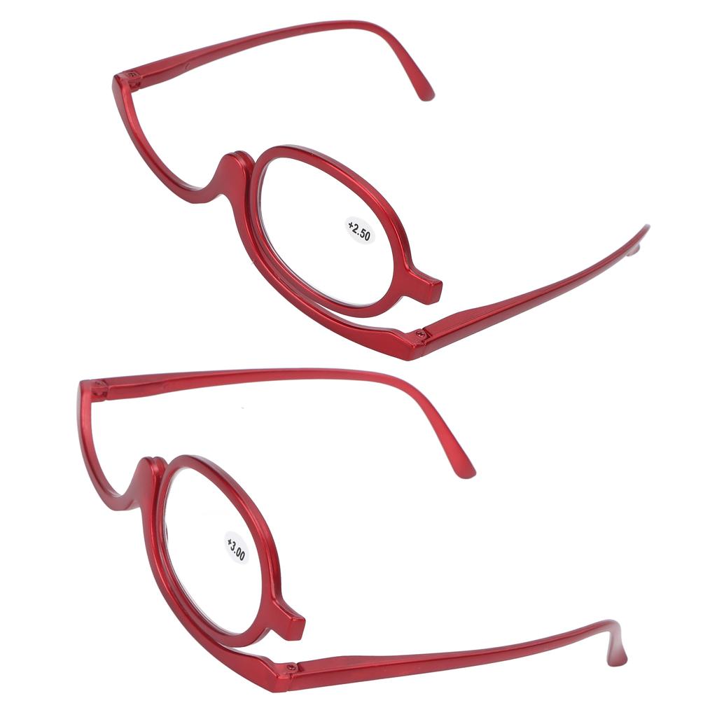 Увеличительные очки для макияжа, вращающиеся модные очки для макияжа глаз с одной линзой для женщин, красные