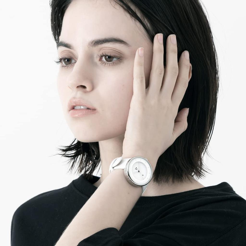 Watch Replacement Strap Set 2way White Silver Popular Brand Stylish Leather 36mm KLON INFINITY STAIR Series Men's Women's -FIRST- [36/W-FACE]